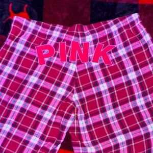 HTF PINK VICTORIAS SECRET RED PLAID FLANNEL PANTS